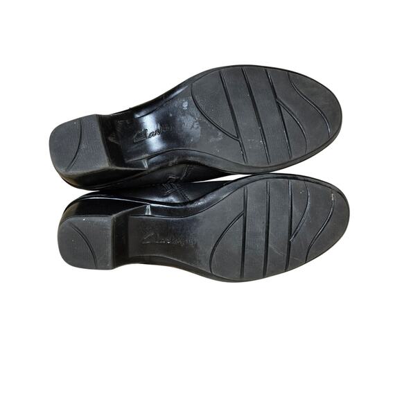 Clarks Bendables Ingalls Mood Black Leather Ankle Booties Boots Size 7.5 - Picture 6 of 7